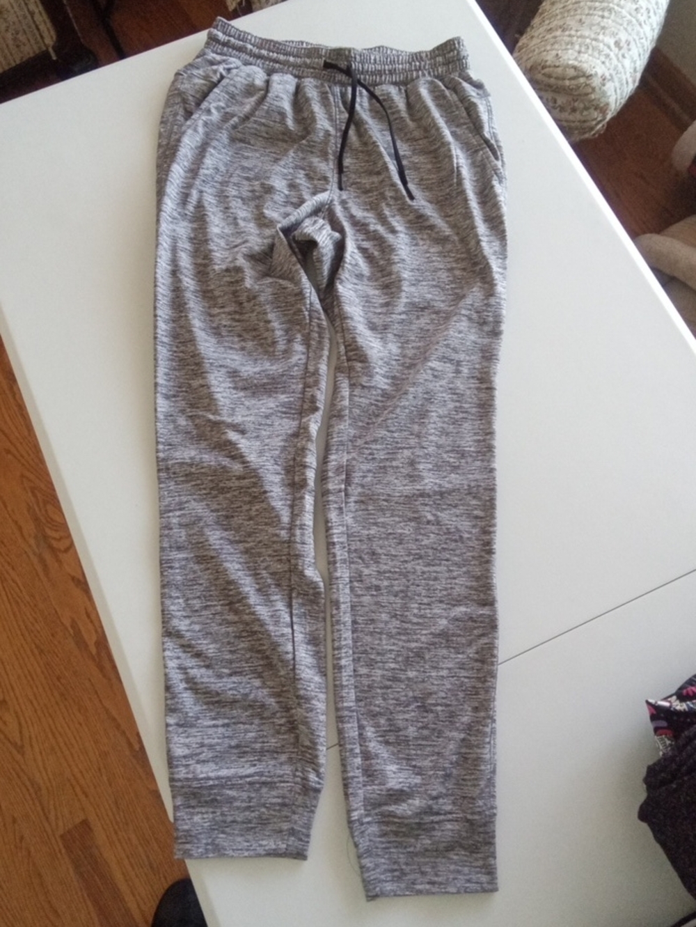 MTA Sport Heather Gray Women's Track Pants with Black Drawstring